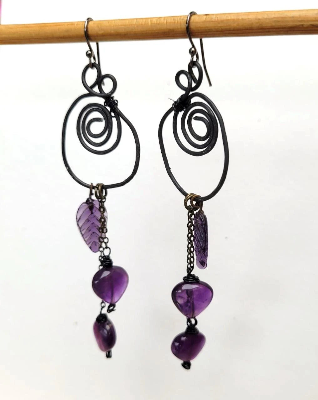 Heterogene oorbellen met amethysten !!! – photo 3